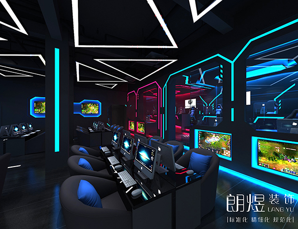 網咖裝修|電競風網咖裝修效果圖